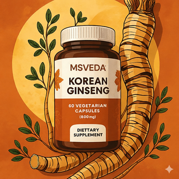 MSVEDA Korean Ginseng - 60 Vegetarian Capsules (800mg)