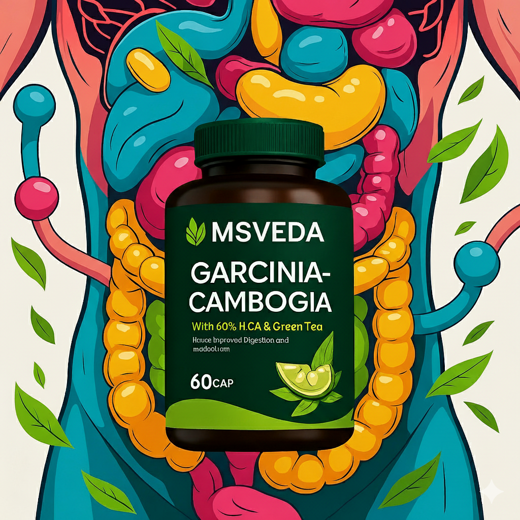 MSVEDA  Garcinia- Cambogia Capsule - with 60% HCA & Green Tea Extract - Helps Improves Digestion and metabolism (60 cap)