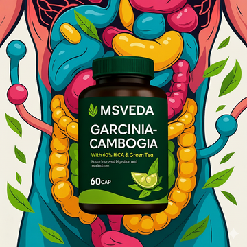 MSVEDA  Garcinia- Cambogia Capsule - with 60% HCA & Green Tea Extract - Helps Improves Digestion and metabolism (60 cap)