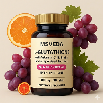 L-Glutathione with Vitamin C, E, Biotin and Grape Seed Extract, For Skin Brightening & Even Skin Tone (30 Tab)