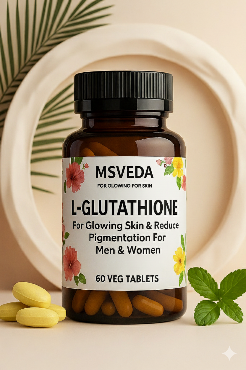 L-Glutathione - For Glowing Skin & Reduce Pigmentation For Men & Women, 60 Veg Tablets