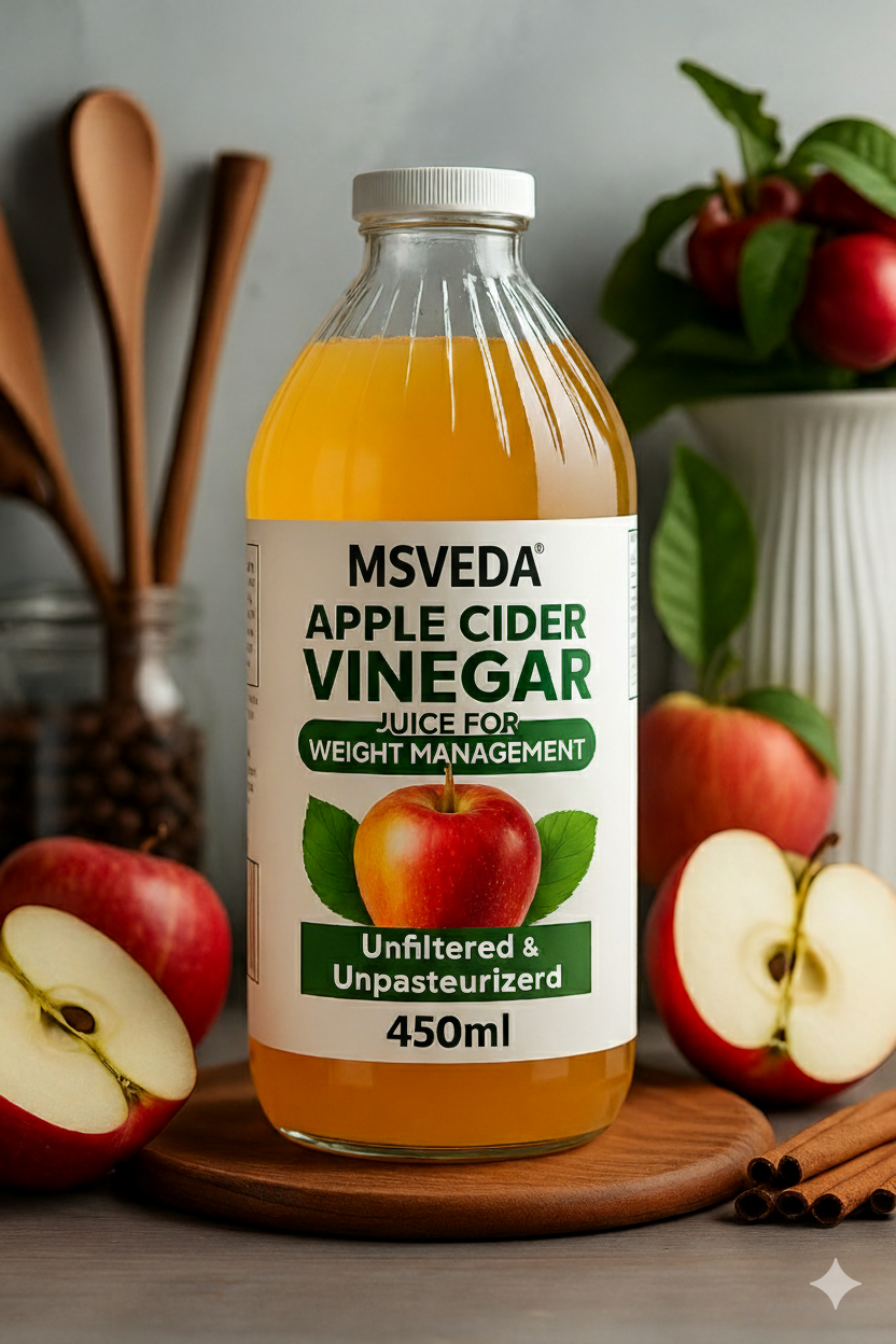 Apple Cider Vinegar Juice For Weight Management - Unfiltered & Unpasteurized (450ml)