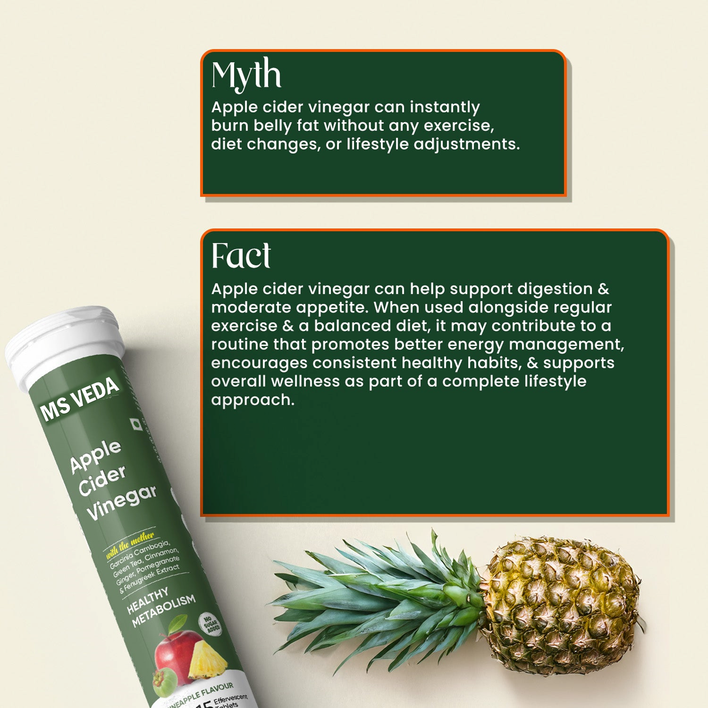 Apple Cider Vinegar Pineapple Flavour For Weight Management