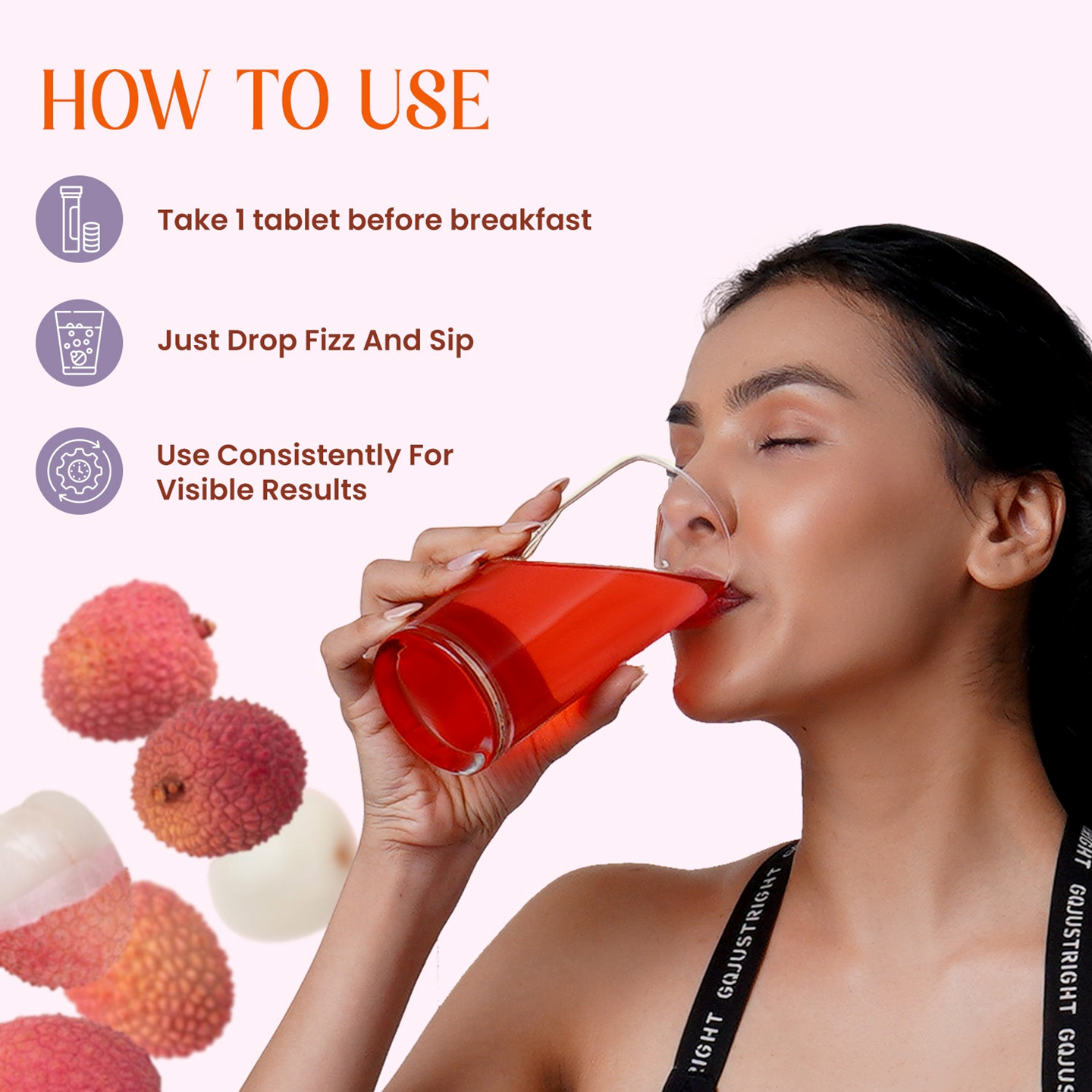 Apple Cider Vinegar Tablets with Lychee Flavored for Weight Management