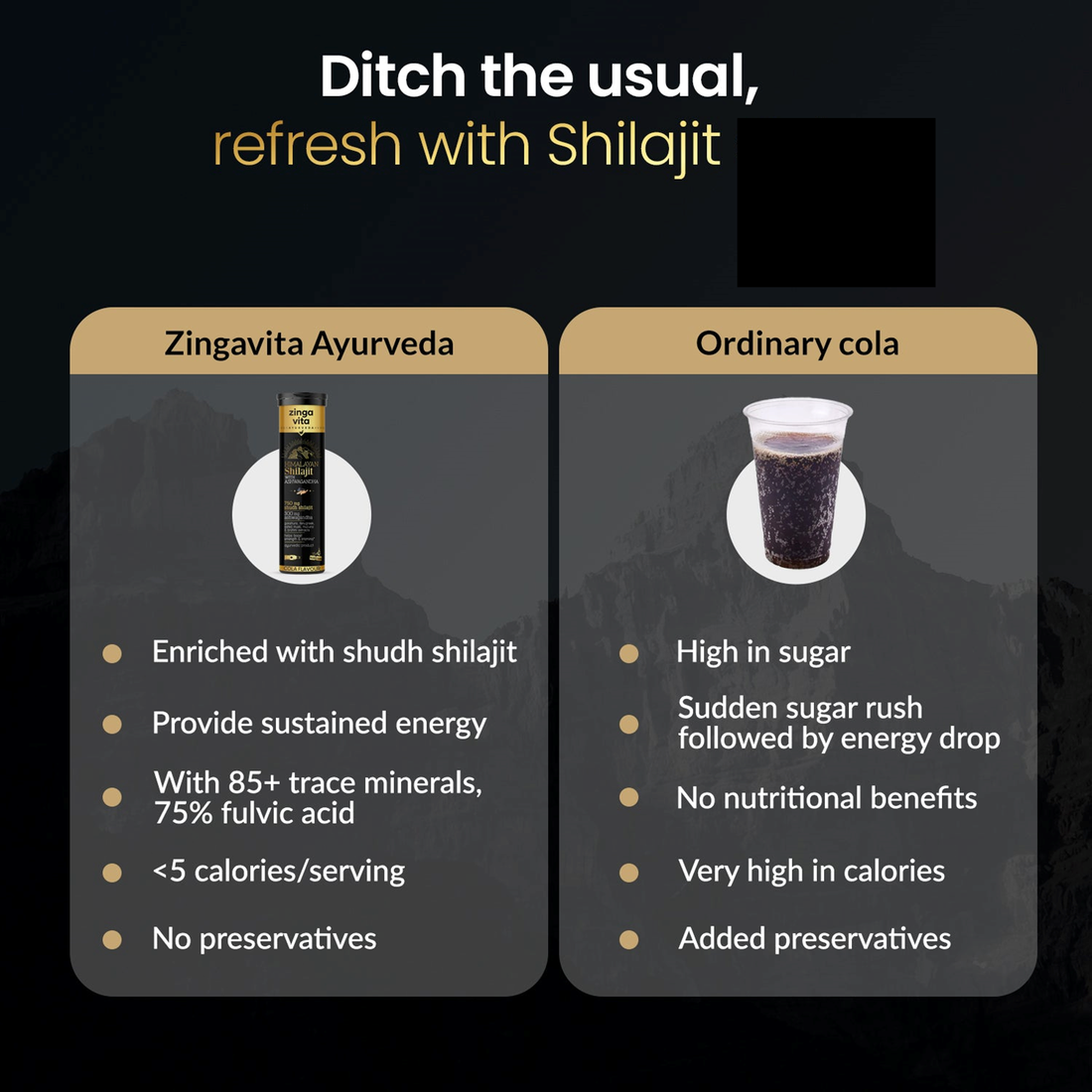 (Shilajit Cola) Pure Shilajit Effervescent with Ashwagandha