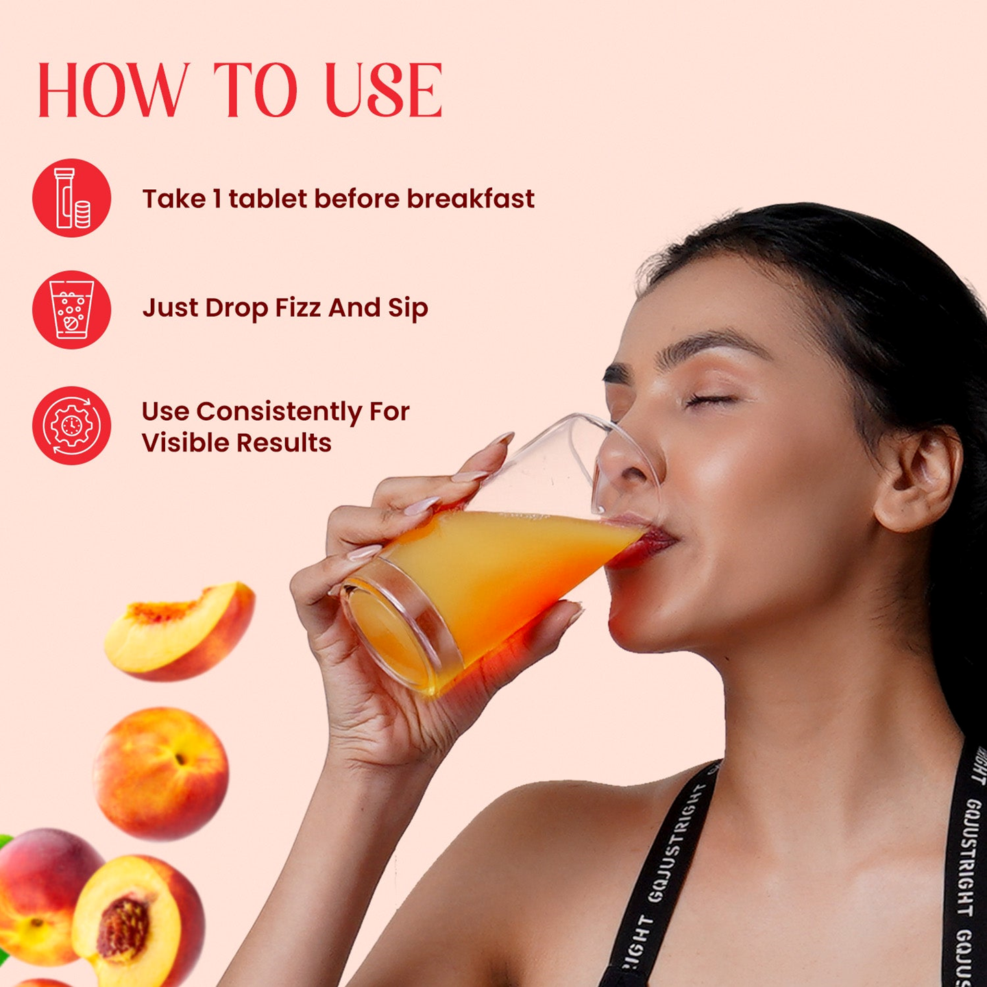 Apple Cider Vinegar Peach Flavour For Metabolism Boost