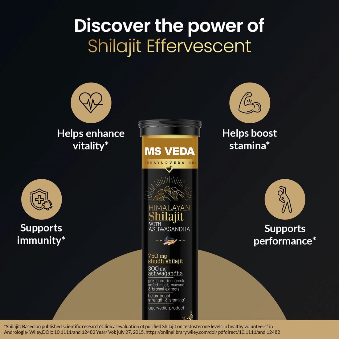 (Shilajit Elaichi) Pure Shilajit Effervescent with Ashwagandha