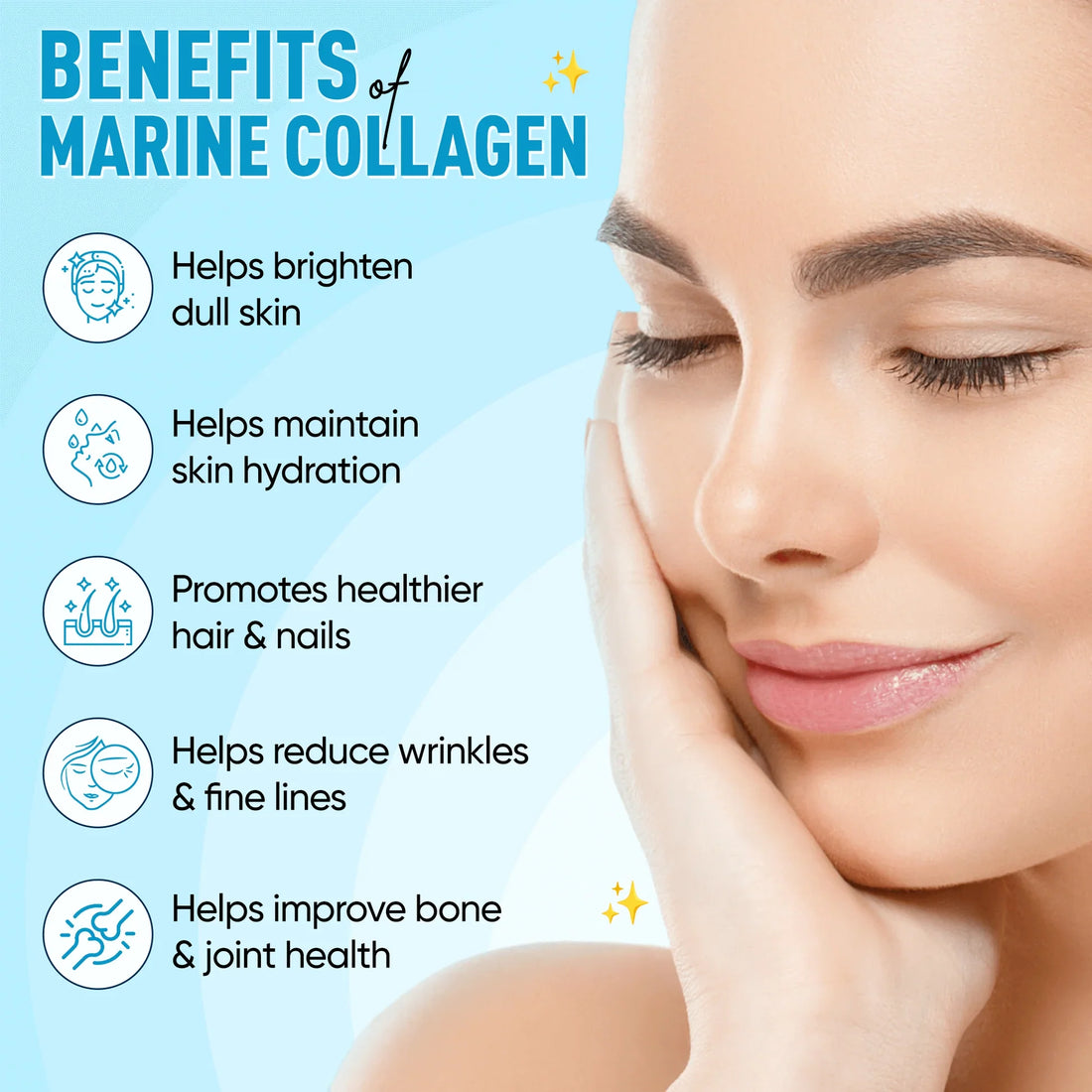 MSVEDA Marine Collagen With Hyaluronic Acid, Vitamin C & E, Biotin - for Youthful Skin (240 gm)